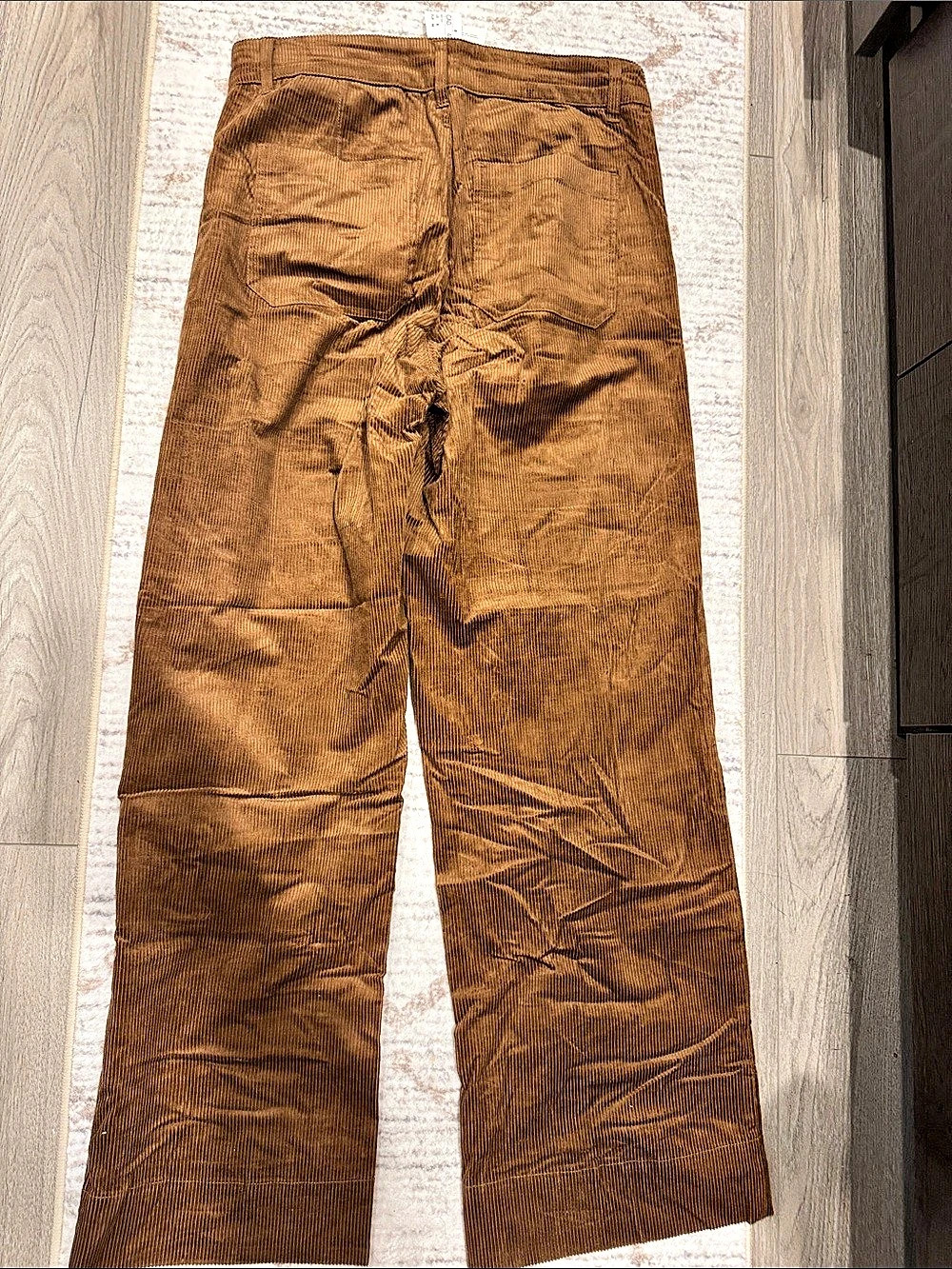 H&M Corduroy Wide-Leg Pants Brown US 8 - Picture 2 of 3
